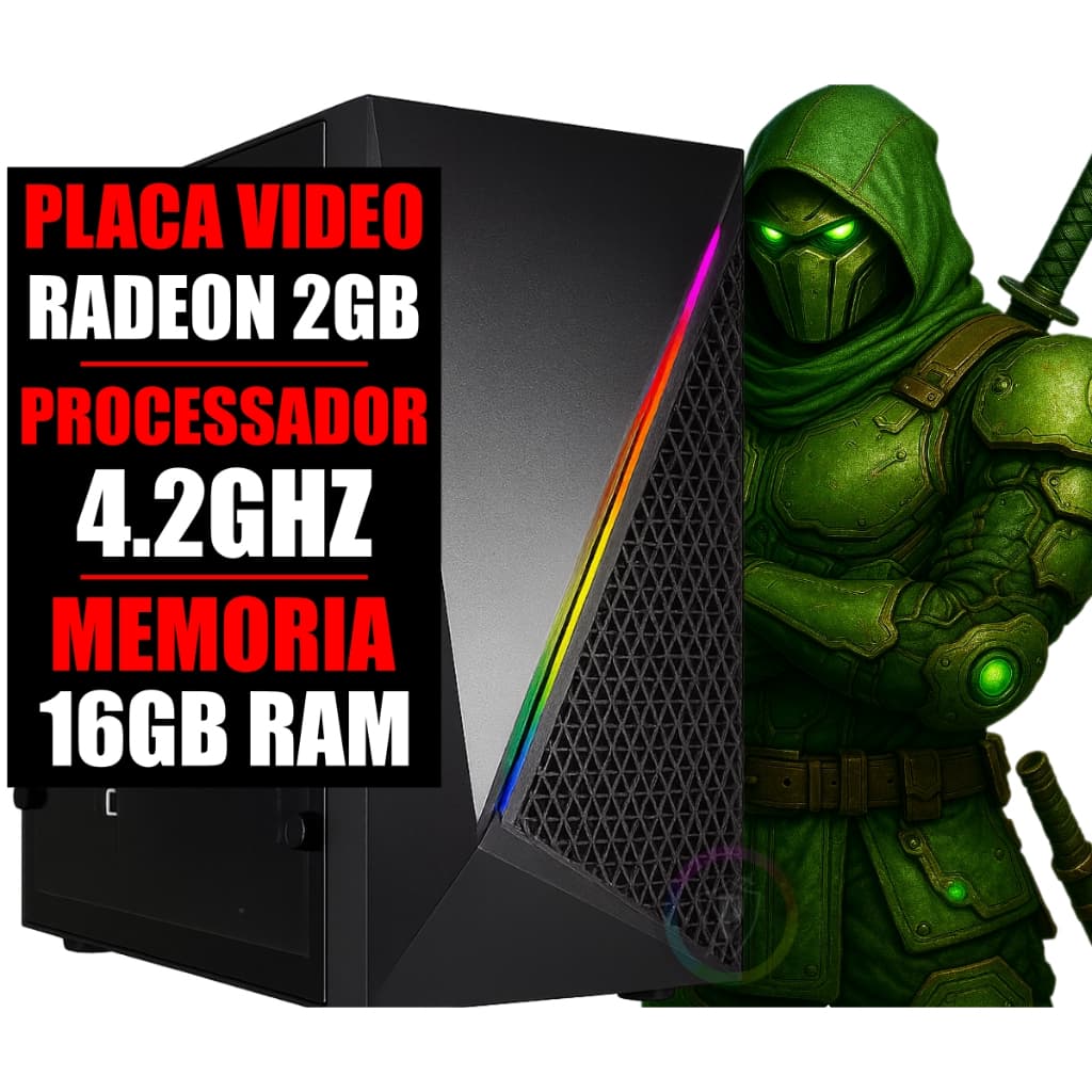 Pc Gamer Amd Cpu 4.2ghz / Placa Video Radeon 2gb / Ssd 480gb / 16g Ram