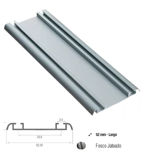 Trilho de Alumínio Para Porta de Correr Inferior Guarda Roupa