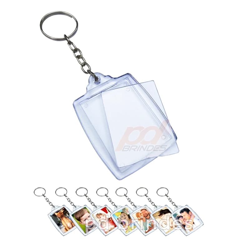 Chaveiro Acrílico - Para Foto 3x4 - 10 Unidades
