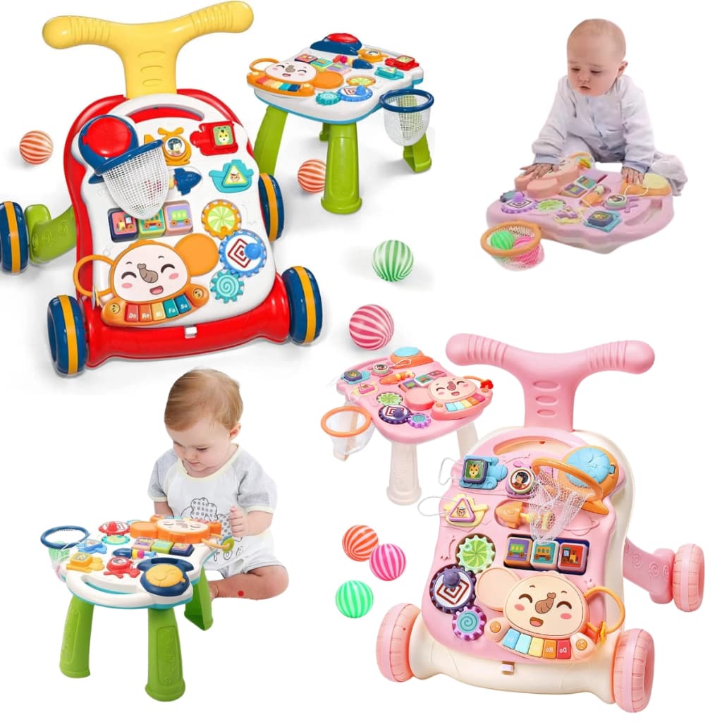 Andador Infantil com Mesinha De Atividades Educativo Didática Bebê Menino Menina Musical 2 em 1