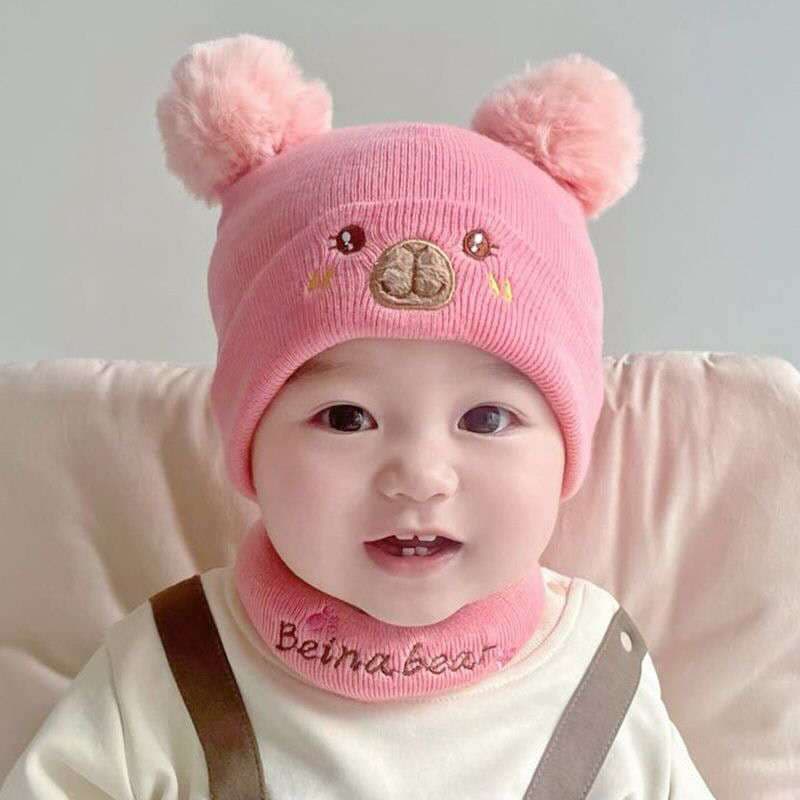 Touca Para Bebê / Criança Inverno Gorro Com Cachecol 0meses-2anos