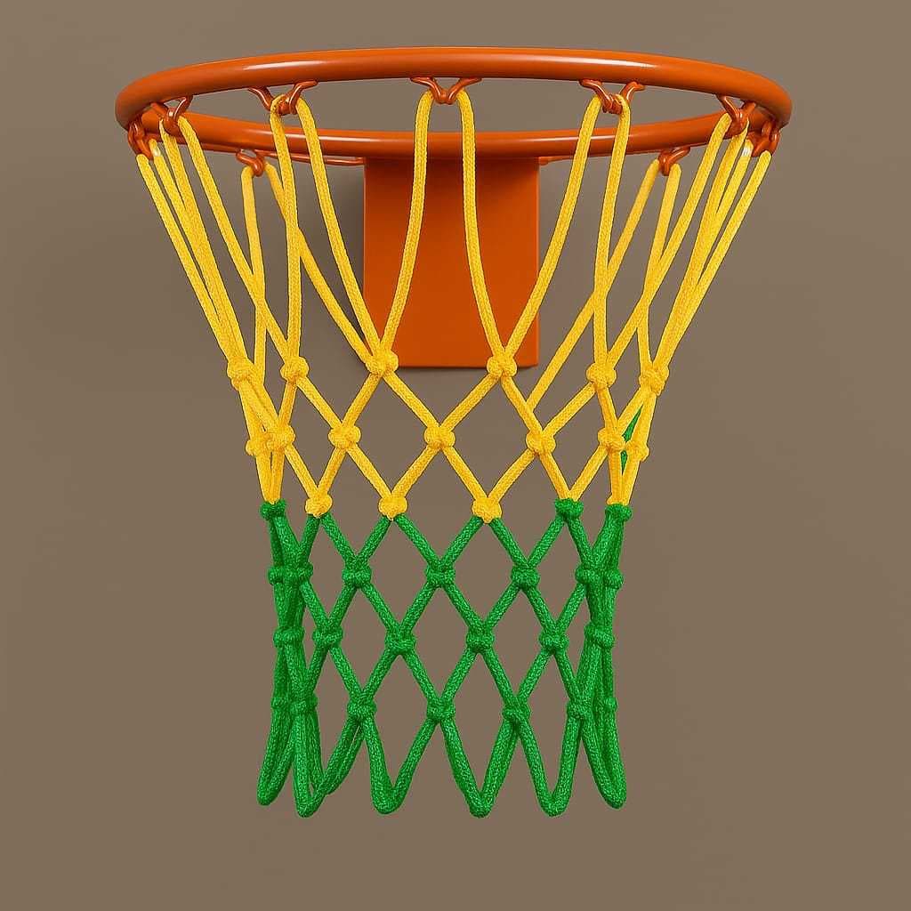 Par de Rede de basquete profissional fio duplo 4mm seda com 12 alças 45cm comprimento(ARO NÃO INCLUSO)