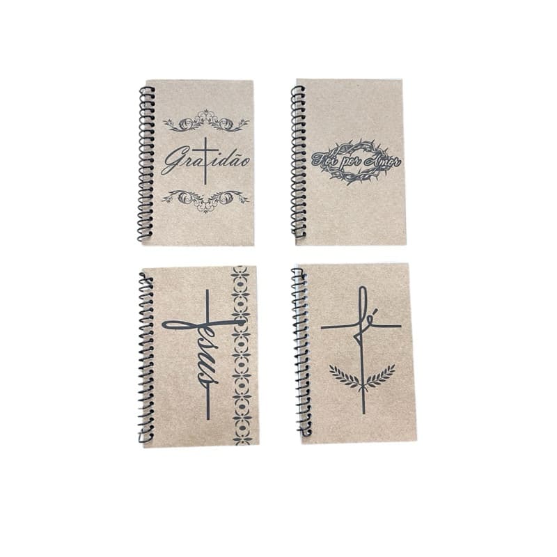 24 cadernetas caderno Fé amor gratidão Jesus espiral para anotação