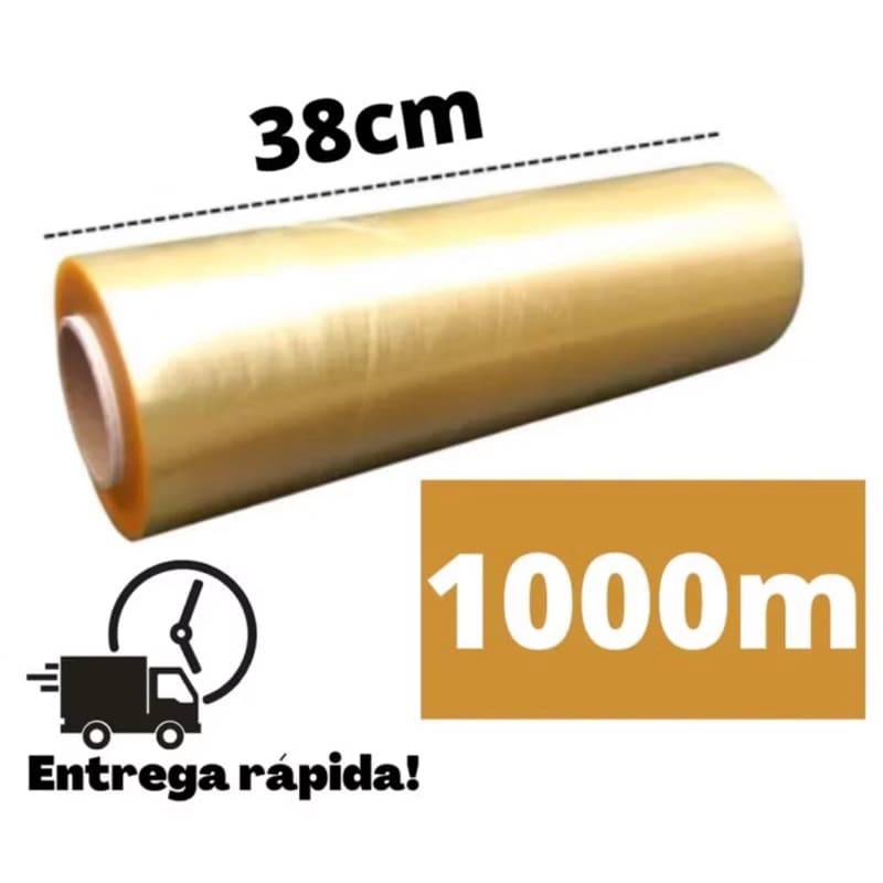 1000 Metros Rolo Bobina Plástico De Filme PVC 38cm x 1000m - Resinite