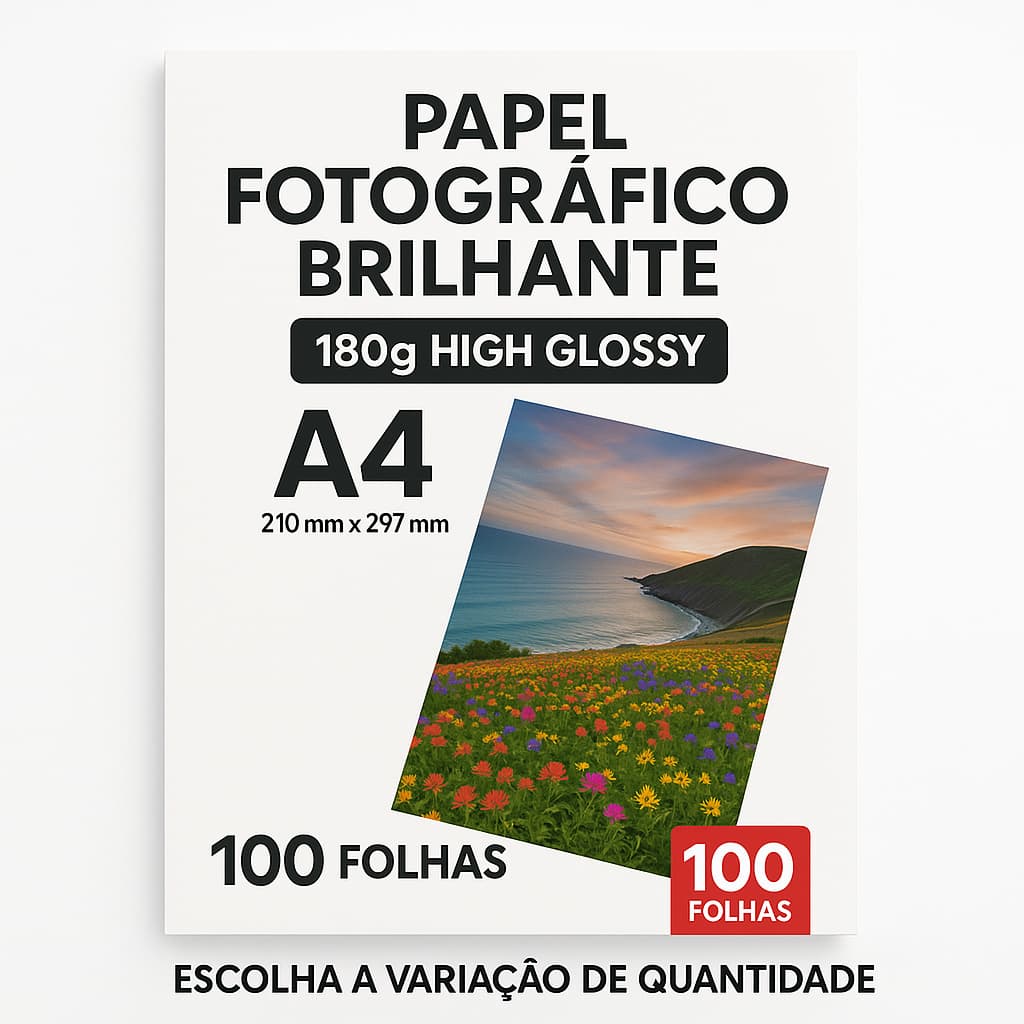 Papel Fotográfico 180G Glossy A4 À Prova D'água Brilhante Premium
