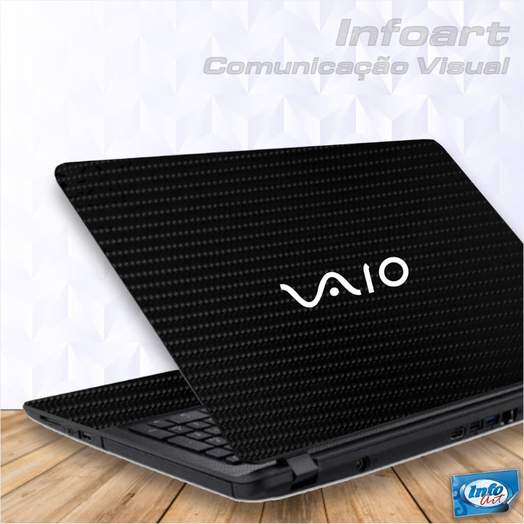 Adesivo Skin Vinil Proteção para Notebook Sony Vaio C14 VJC14F11X-B0111L 14" - Tampa + Logo Vaio em recorte