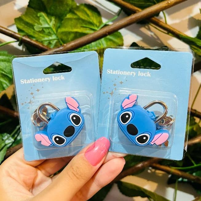 Cadeado Infantil Stitch Chave Reserva Personagem Filme Lilo Stitch Cadeadinho Presente Viagem