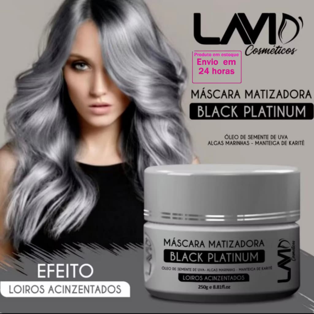 Máscara Matizadora Acinzentado Platinum Lavid 250g