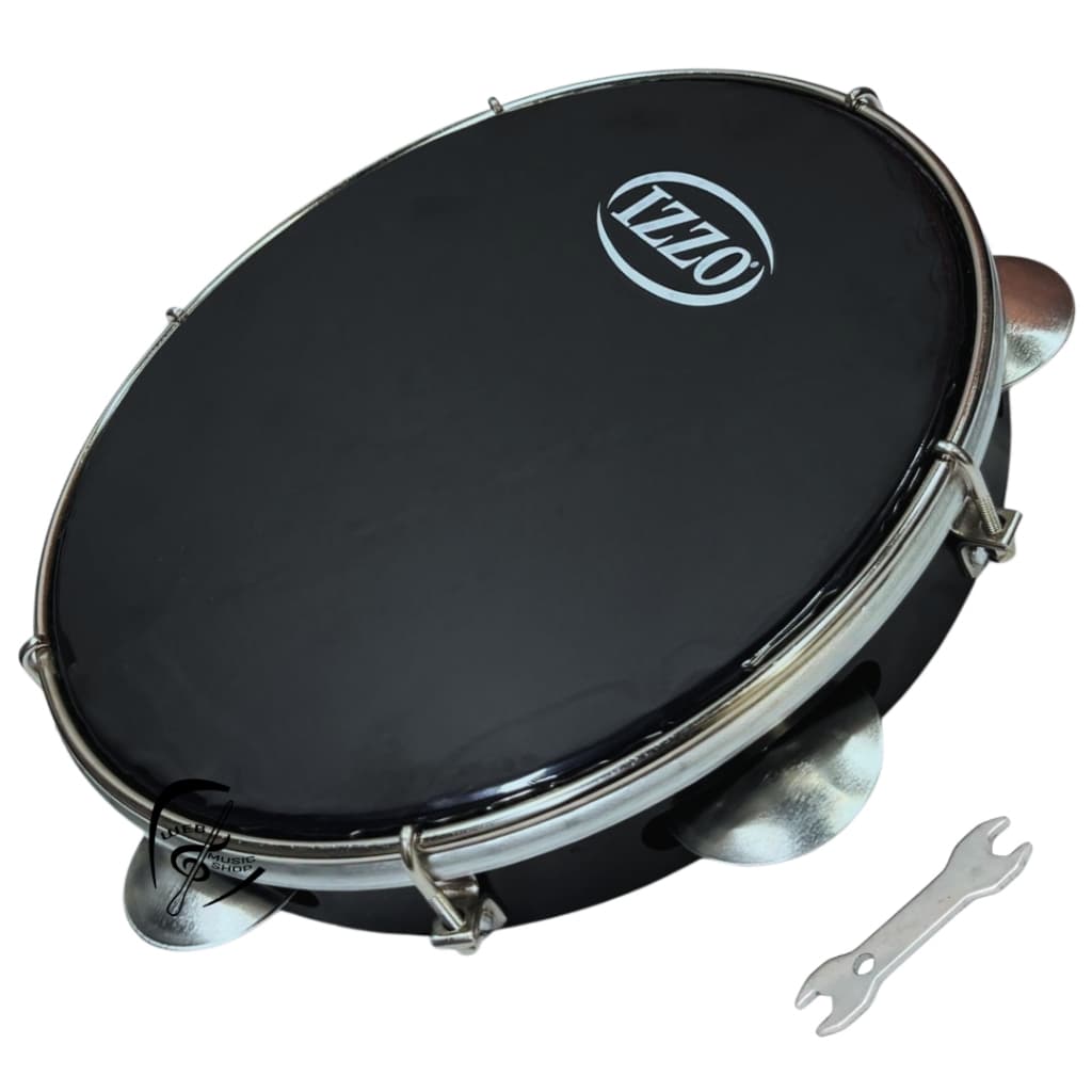 Pandeiro Profissional Pele Preta 10" polegadas ABS - IZZO