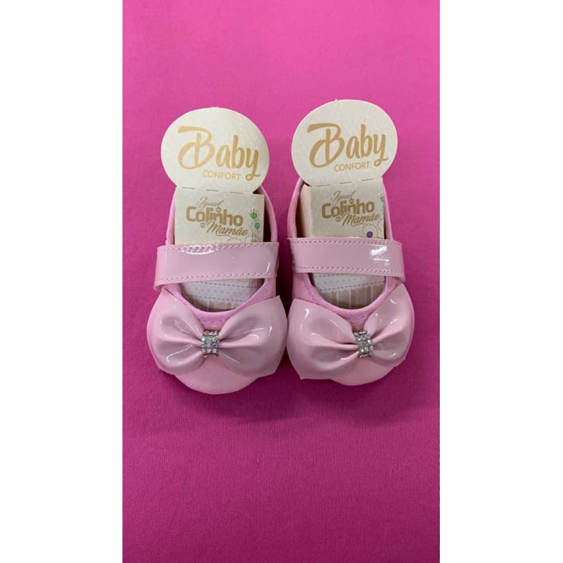 Sapatinho de bebê - Sapatilha Boneca Feminina Rosa