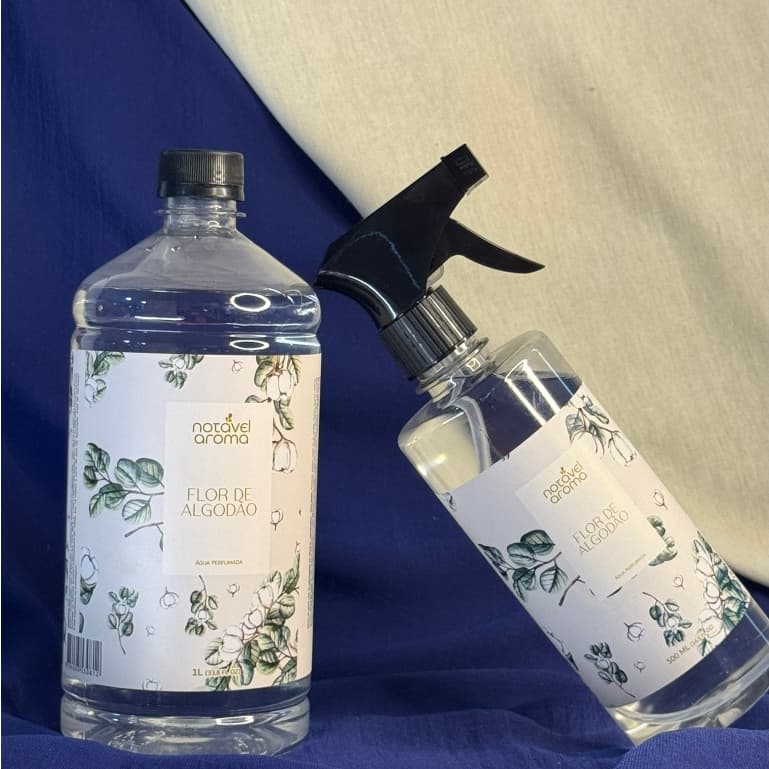 Kit Água Perfumada e Refil Completo Roupas Tecidos Presente Notável Aroma