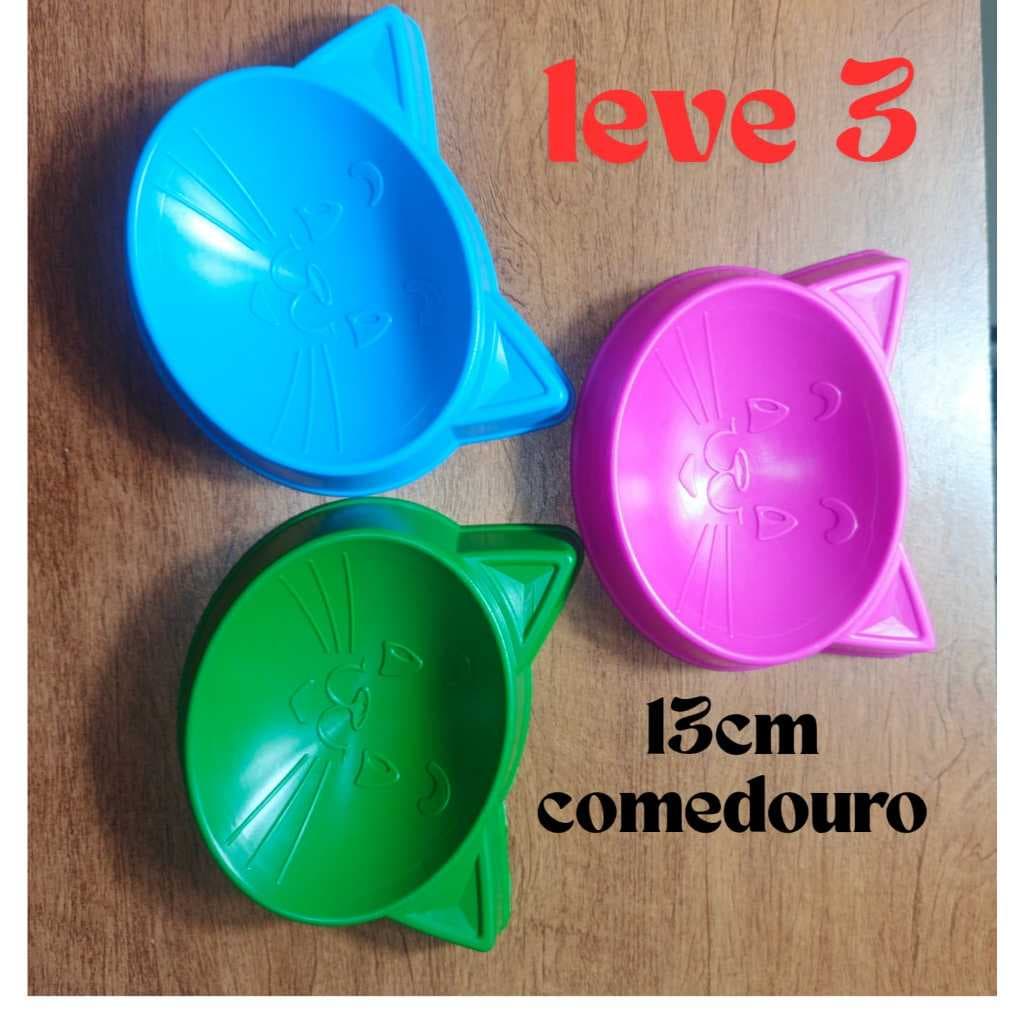COMBO  3 Comedouro Pet gato, cachorro, rato 13cm largura x 3 profundidade