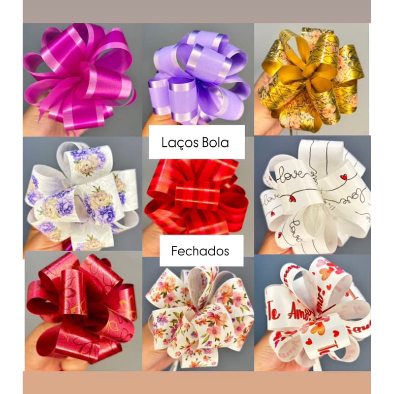 30 Laço Bola cores sortidas presente embalagem dia dos namorados