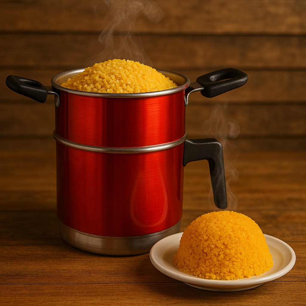 Cuscuzeira Individual Mini 2 pecas Preto Craqueado A Vapor Multi Uso Vermelho ou Craquelalo Preto