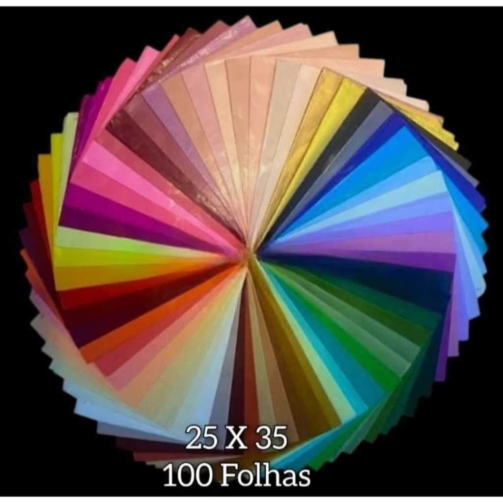 Papel de Seda 25x35 Cores Premiun Pct 100 Folhas,Embrulhos,Presentes,Rococó e Pipas