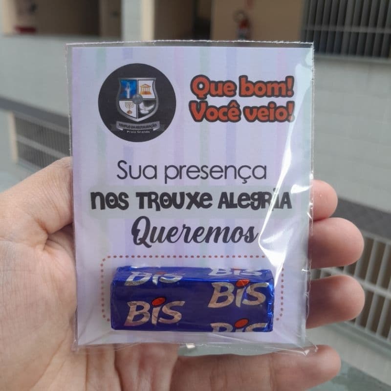 50 Card Cartão para Colocar Bis Igreja Visitante Mimo Cristão com Logo Igreja