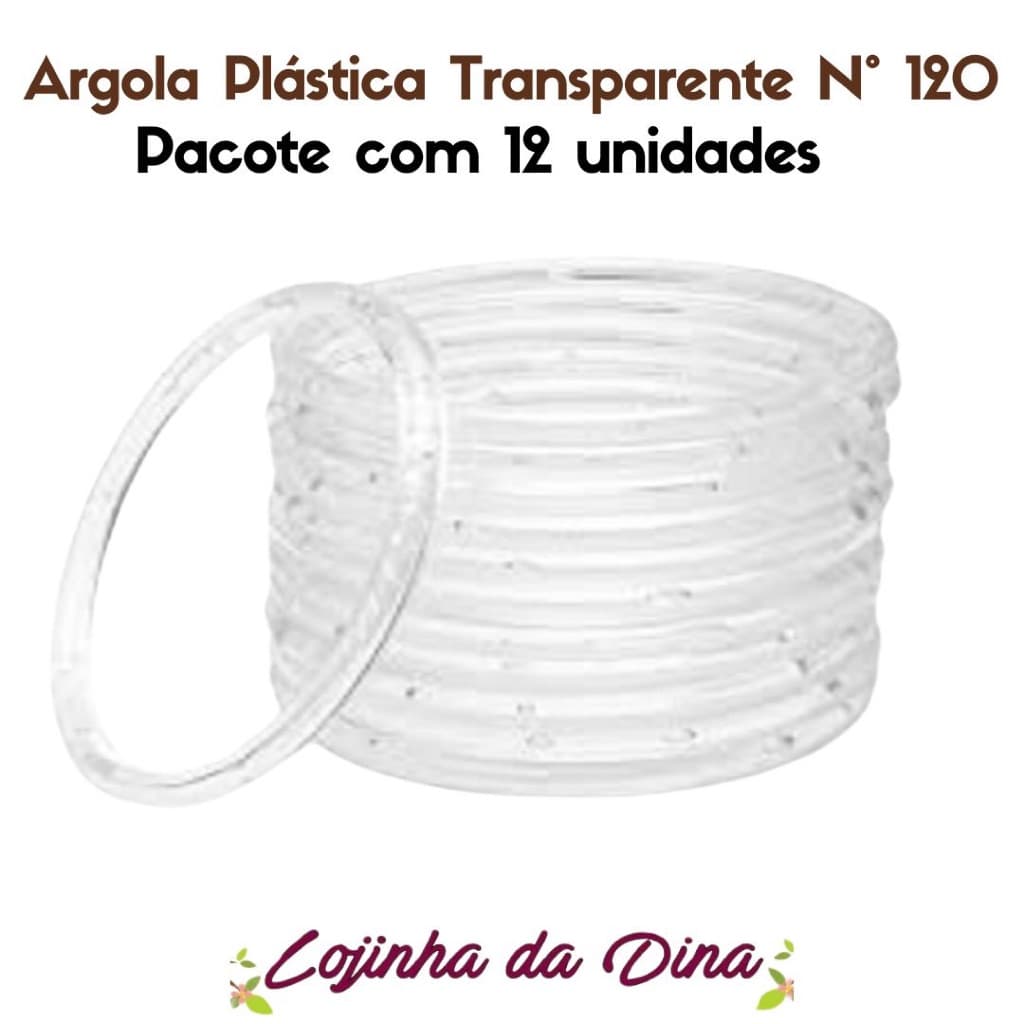 Argola Plástica Transparente N° 120 Artesanato 12 unidades