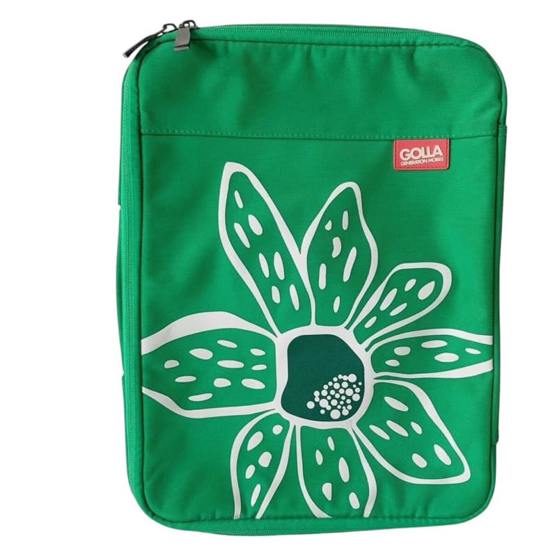 Bolsa para laptop móvel GOLLA geração até 14,1" laptop verde flor alça com zíper