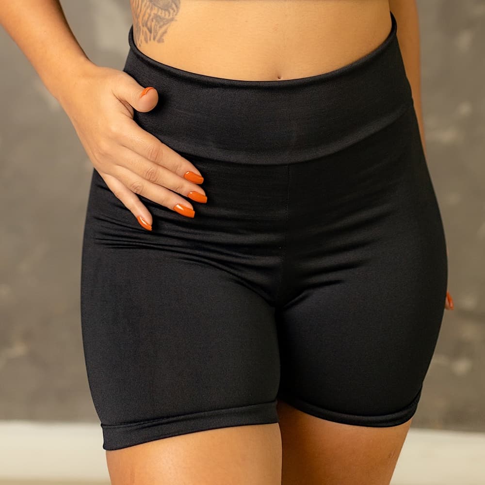 Kit 2 Bermuda Legging Feminino Plus Size Meia Coxa Cintura Alta Short Zero Transparência