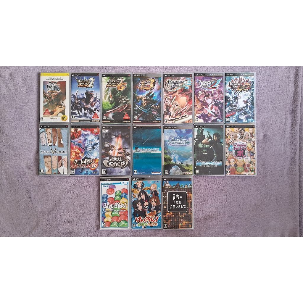 Jogos originais para PSP, completos, japoneses, Final Fantasy, Phantasy Star Portable, Tales of the World, Dynasty