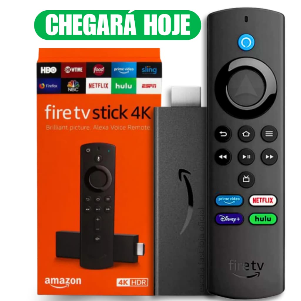 Novo Amazon Fire TV Stick 4K Ultra HD Com Alexa Comando de Voz Original - Preto