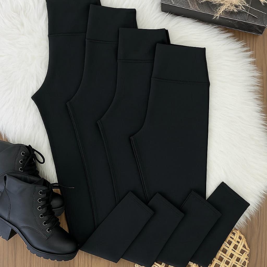Calça legging Feminina Flanelada Cintura alta