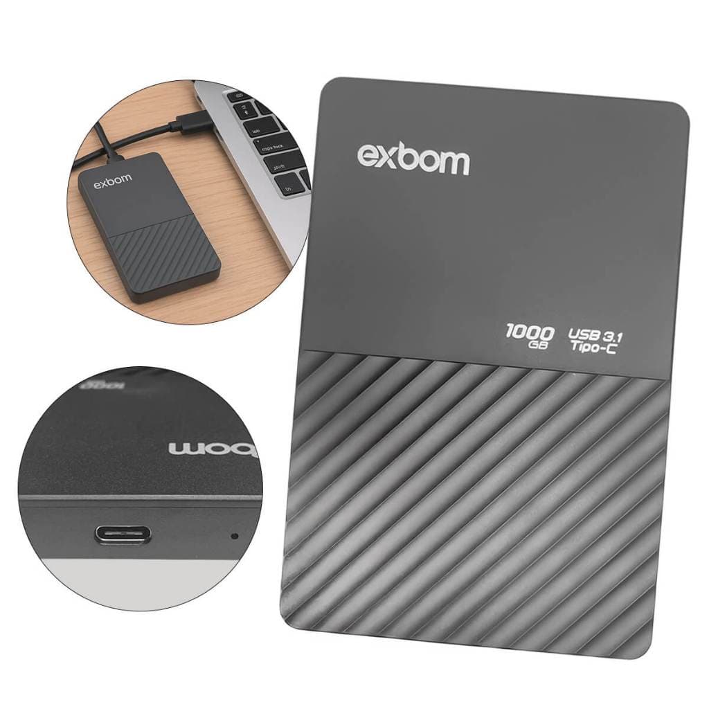 HD Externo Slimvault Portátil 1TB USB 3.1