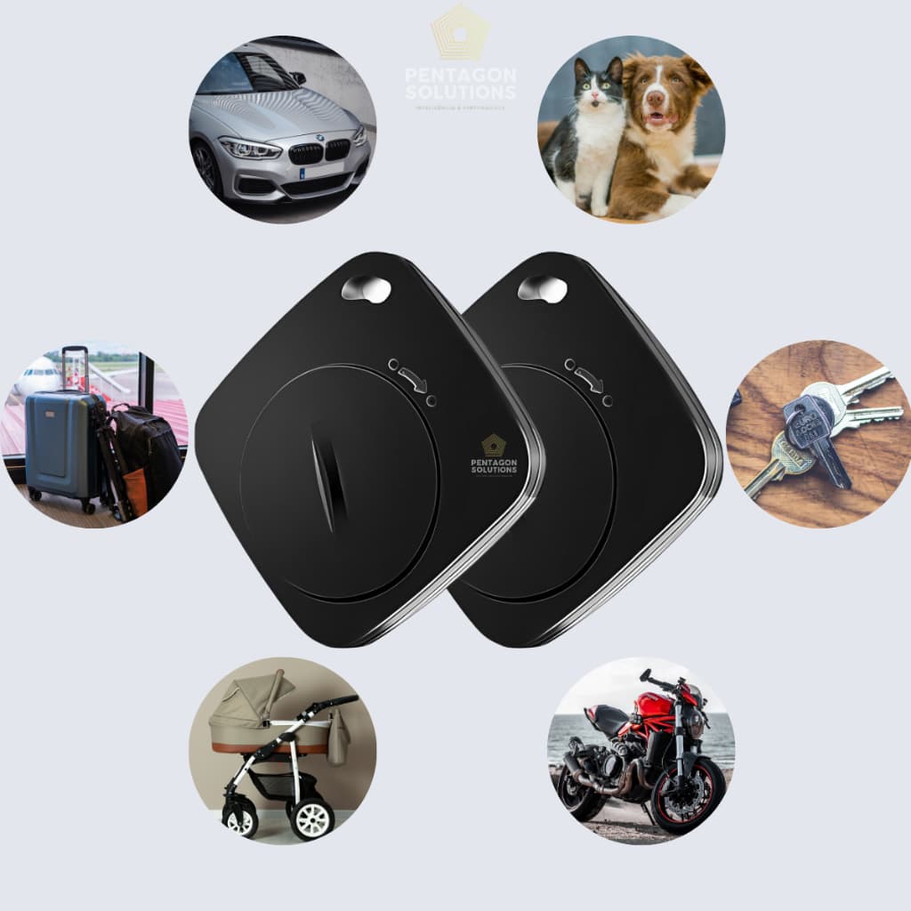Kit 2 Smart Tag Rastreador para Iphone IOS App Buscar Pet Carro Moto Mala Viagem Chaveiro