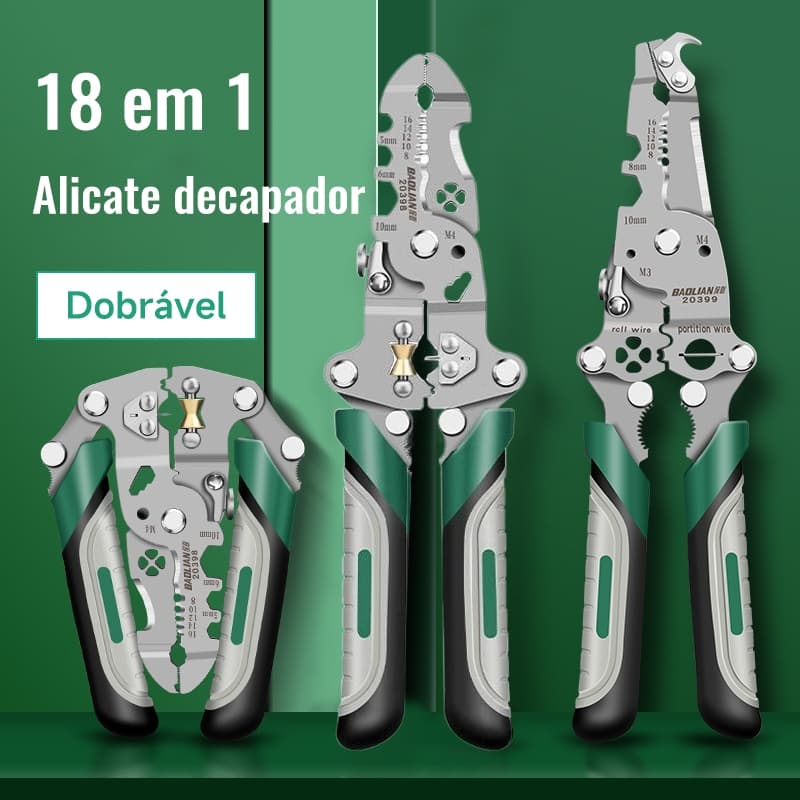 Alicate Automático Decapador Crimpador Eletricista Descacador Fios Decapador Fio Automático 18 Em 1