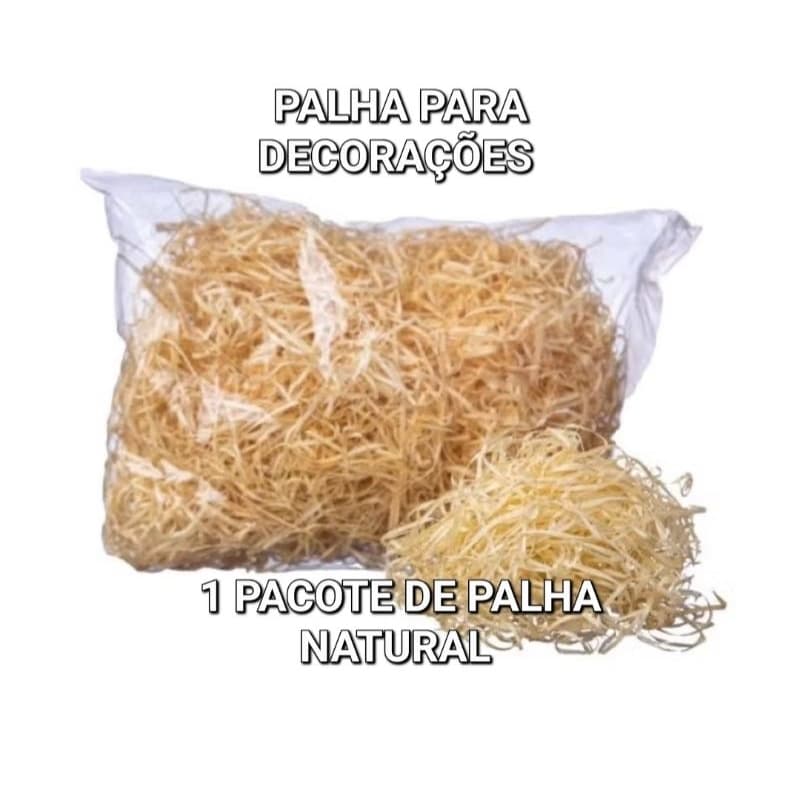 1 PACOTE PALHA NATURAL PARA DECORAÇÕES EM GERAL