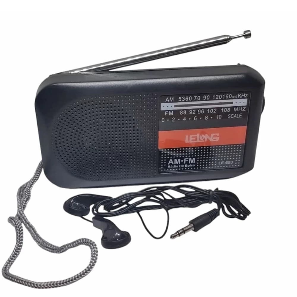 Radio Portátil + Fone de Ouvido Analógico Retro Am/fm/sw /usb/sd Recarregável rádio COR ALEATÓRIA