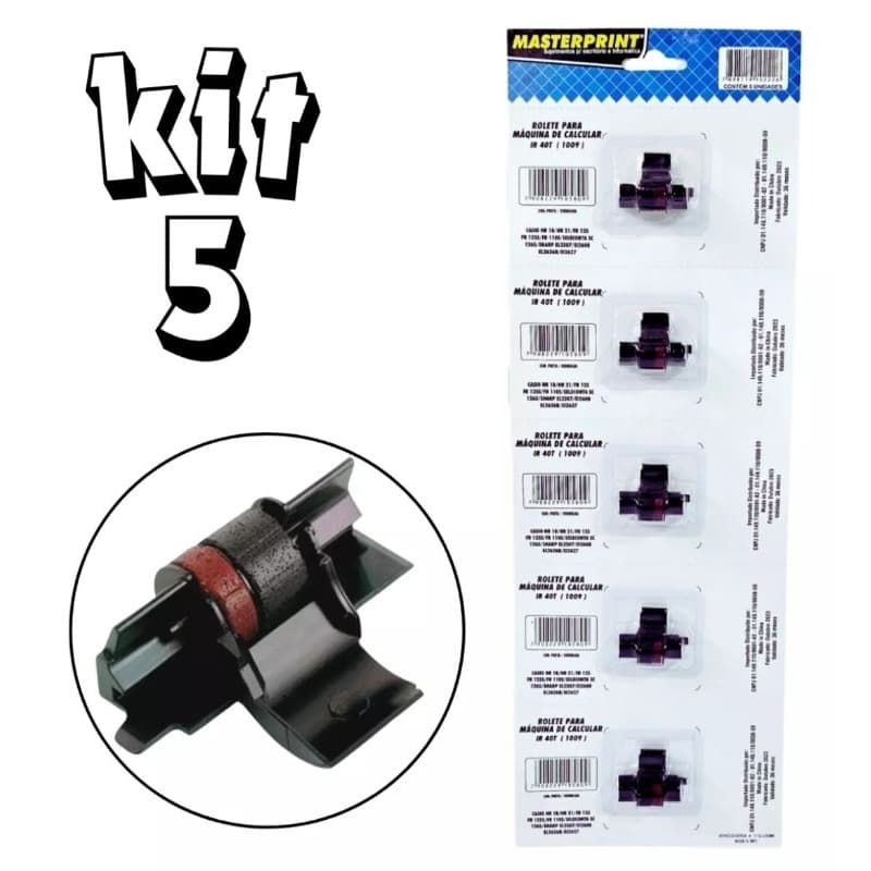 Rolete Calculadora Ir40t Cartela Com 5 Unidades Masterprint