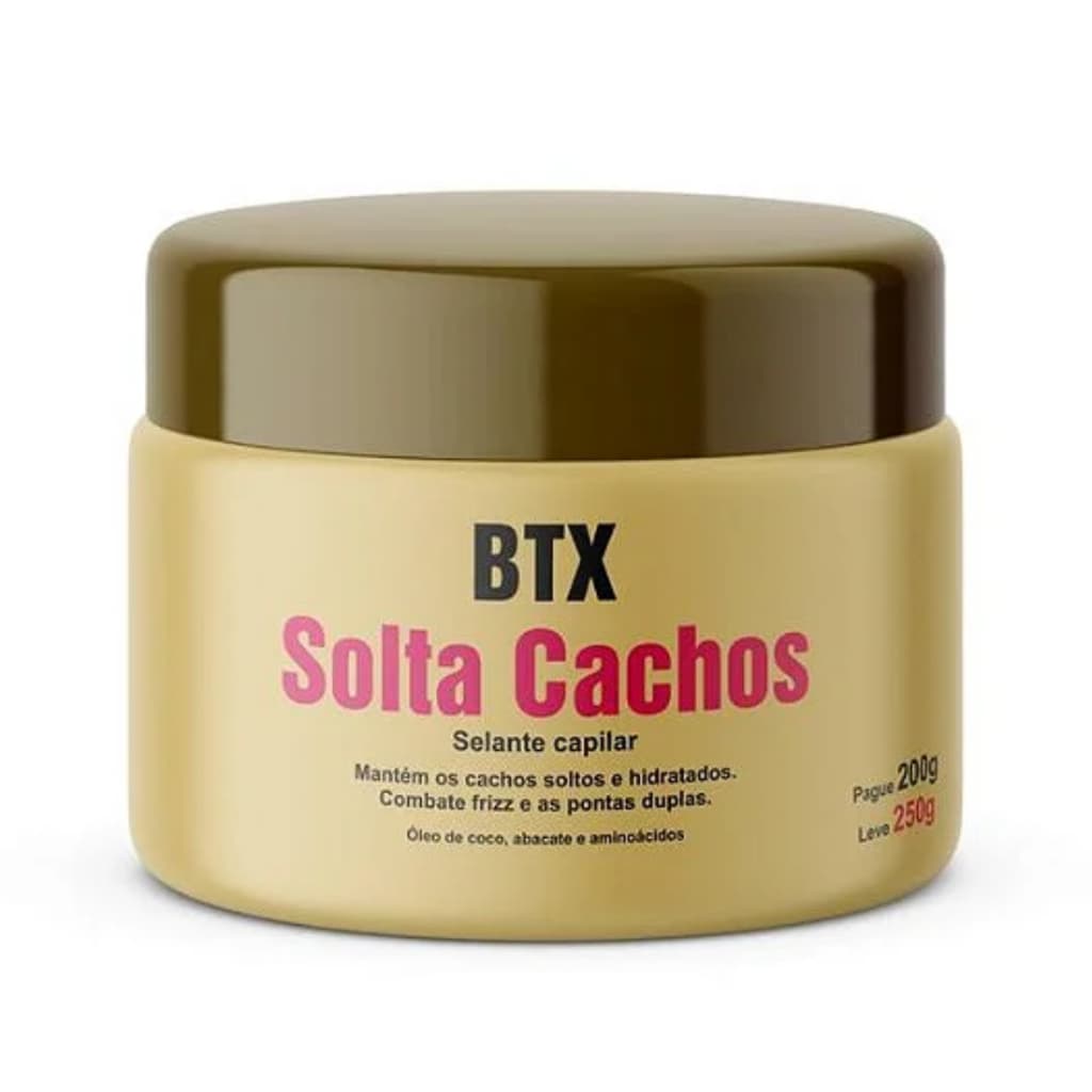 BTX Solta Cachos Vegano - Biovegetais - 250g (Cabelos mais soltos, brilhantes e macios)