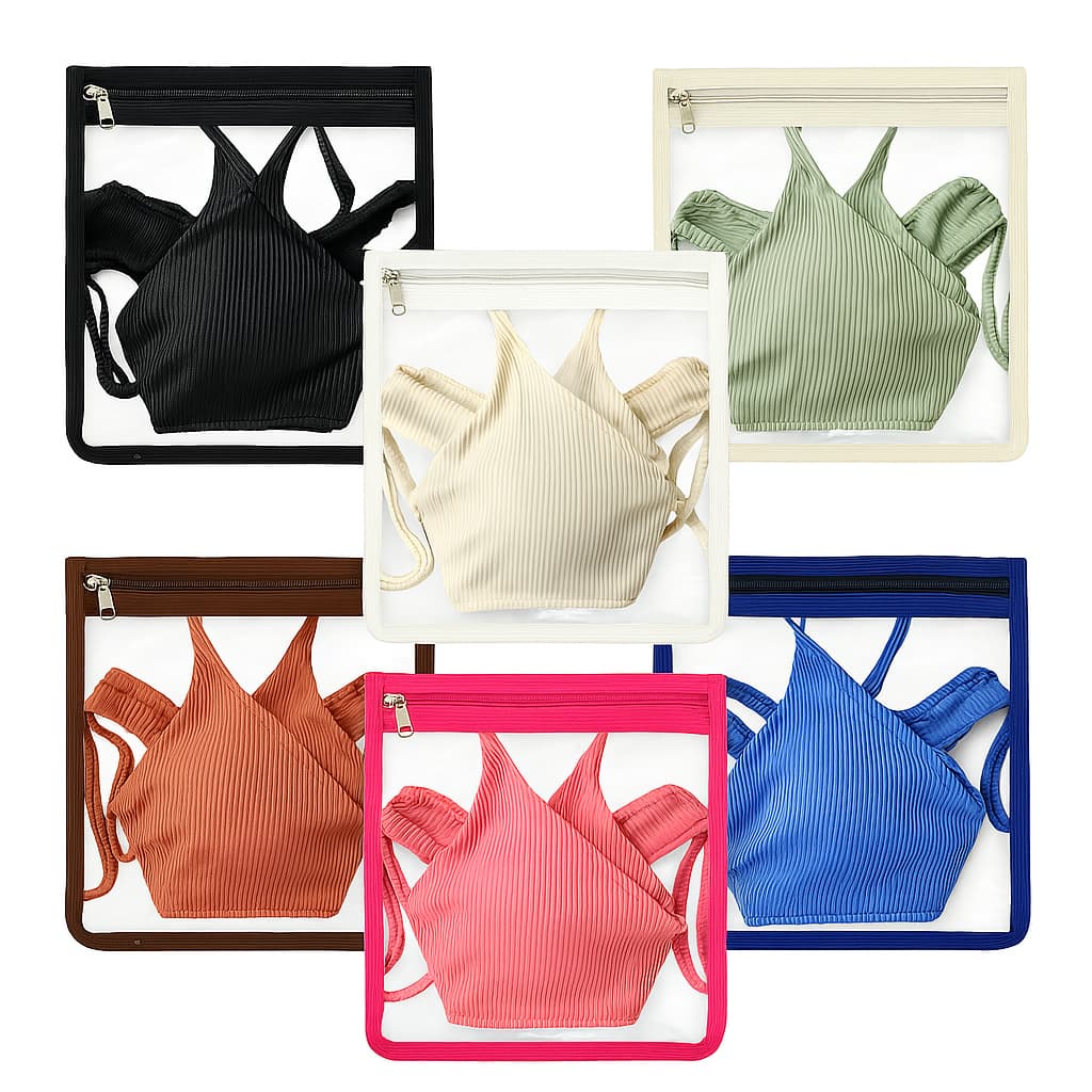 Kit 10 Embalagem Impermeável Organizadora Cristal com Zíper MilliShop - Porta Biquini