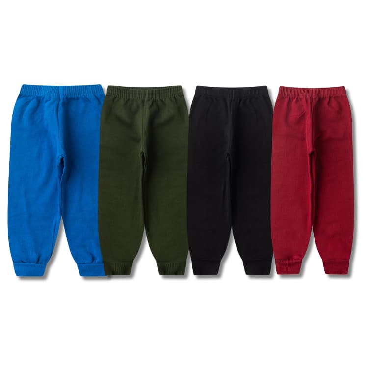 Kit Sortido 4 Calças Moletom Masculino c/ Punho Infantil Juvenil Básica Uniforme Escolar 1 ao 12