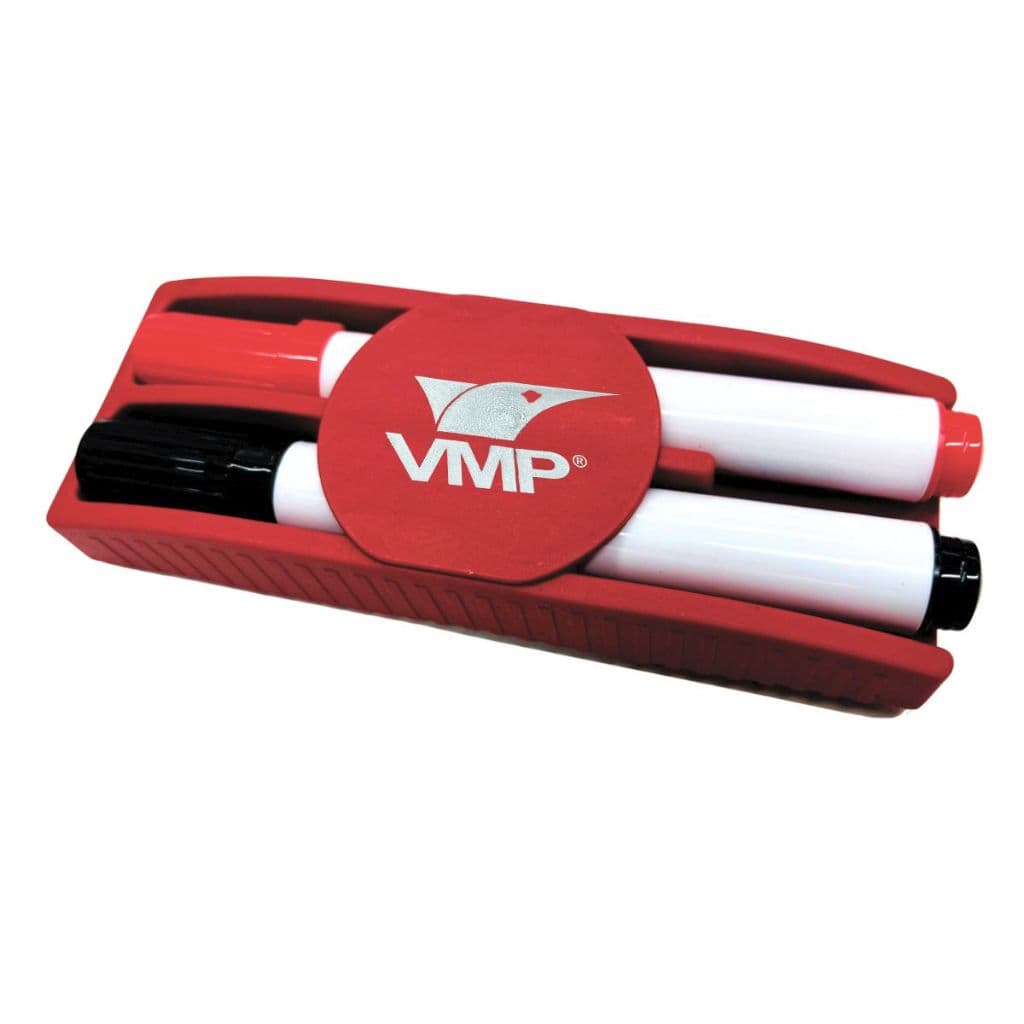 Conjunto com 2 Marcadores + 1 Apagador para Quadro Branco Lousa Apagador com Marcador Preto Vermelho