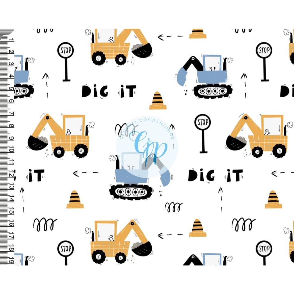 Tecido tricoline, microfibra ou gabardine - Carros - 0.50cm