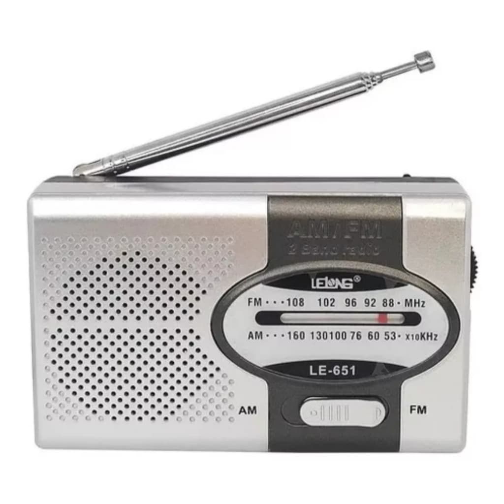 KIT Mini Radio Portatil + Fone Am Fm De Bolso Com Fone De Ouvido Lelong LE-651 Áudio Rádio