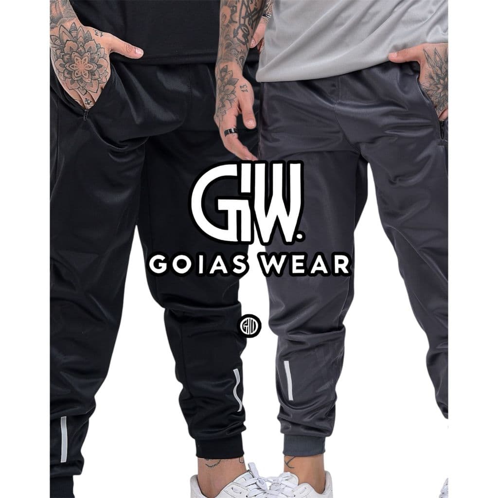 Kit 2 Calças Jogger Masculina Esportiva com Refletivo Preto, Cinza, Azul Marinho