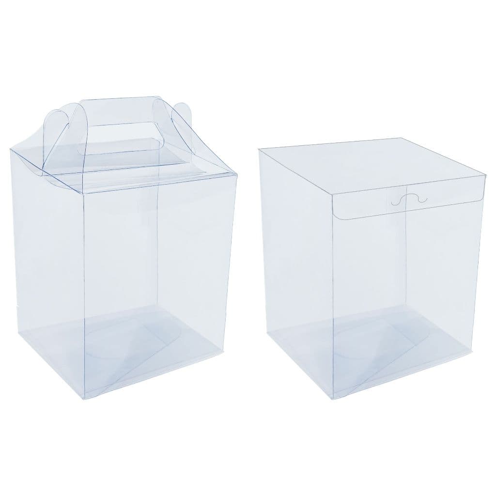 20 Caixas Maleta Acetato 8x8x10 Para Presentes 3 Sabonetes