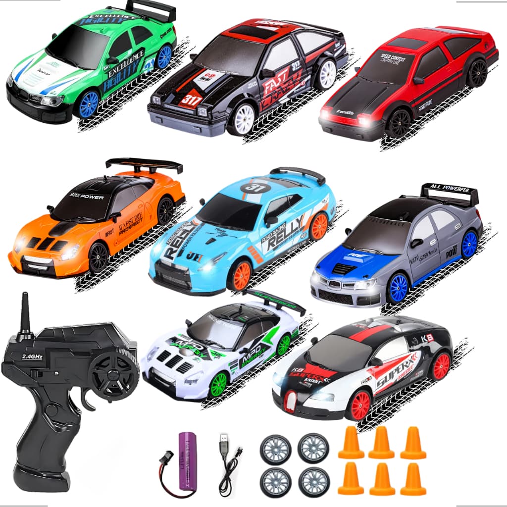 Carrinho De Controle Remoto Drift Nissan GTR Ferrari Recarregável Tração 4x4 Brinquedo Presente