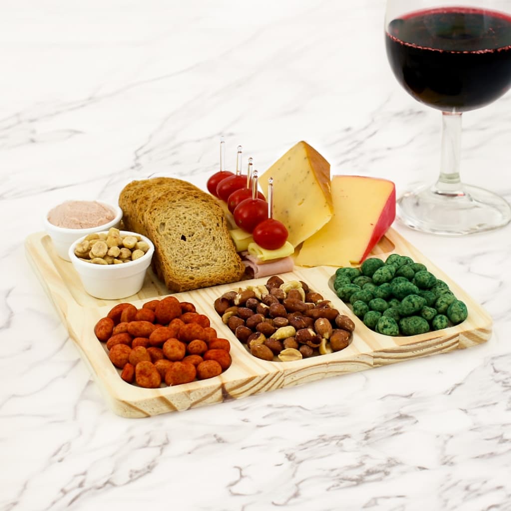 Tábuas de Frios Petisqueira de Madeira para Servir - KIT Mesa Posta