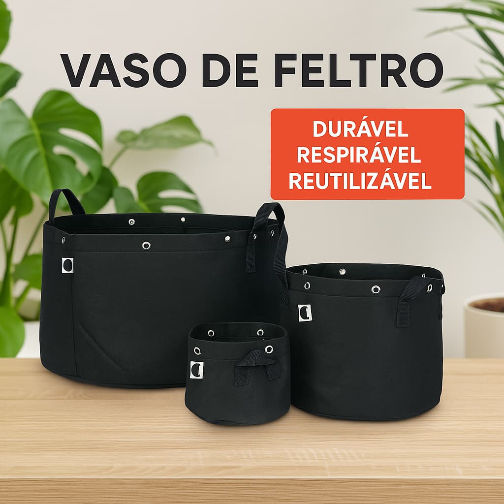 Vaso Feltro leds indoor Cultivo Drenagem Jardinagem Planta Flores - Casa Jardim  - 4, 8, 12, 15, 19, 27, 38, 57, 72L