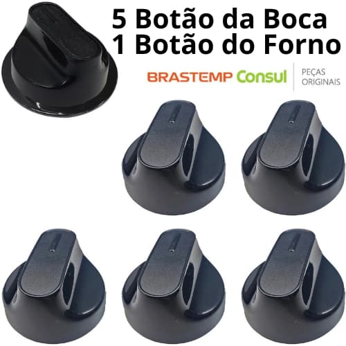 Botão Manipulo P/ Fogão Brastemp Consul Boca e Forno Cfo4 Cfs5 Cfs6