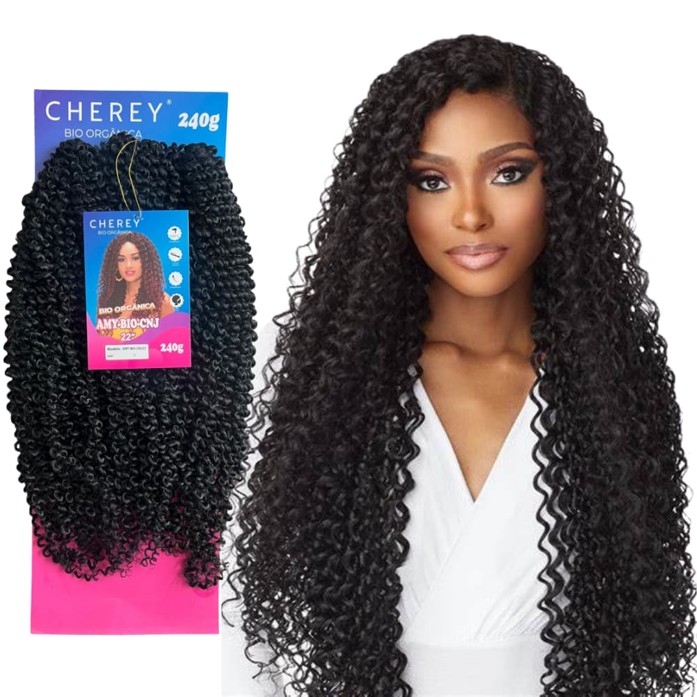 Cabelo Bio Orgânico Cacheado Amy Para Crochet Braids 240g + Agulha
