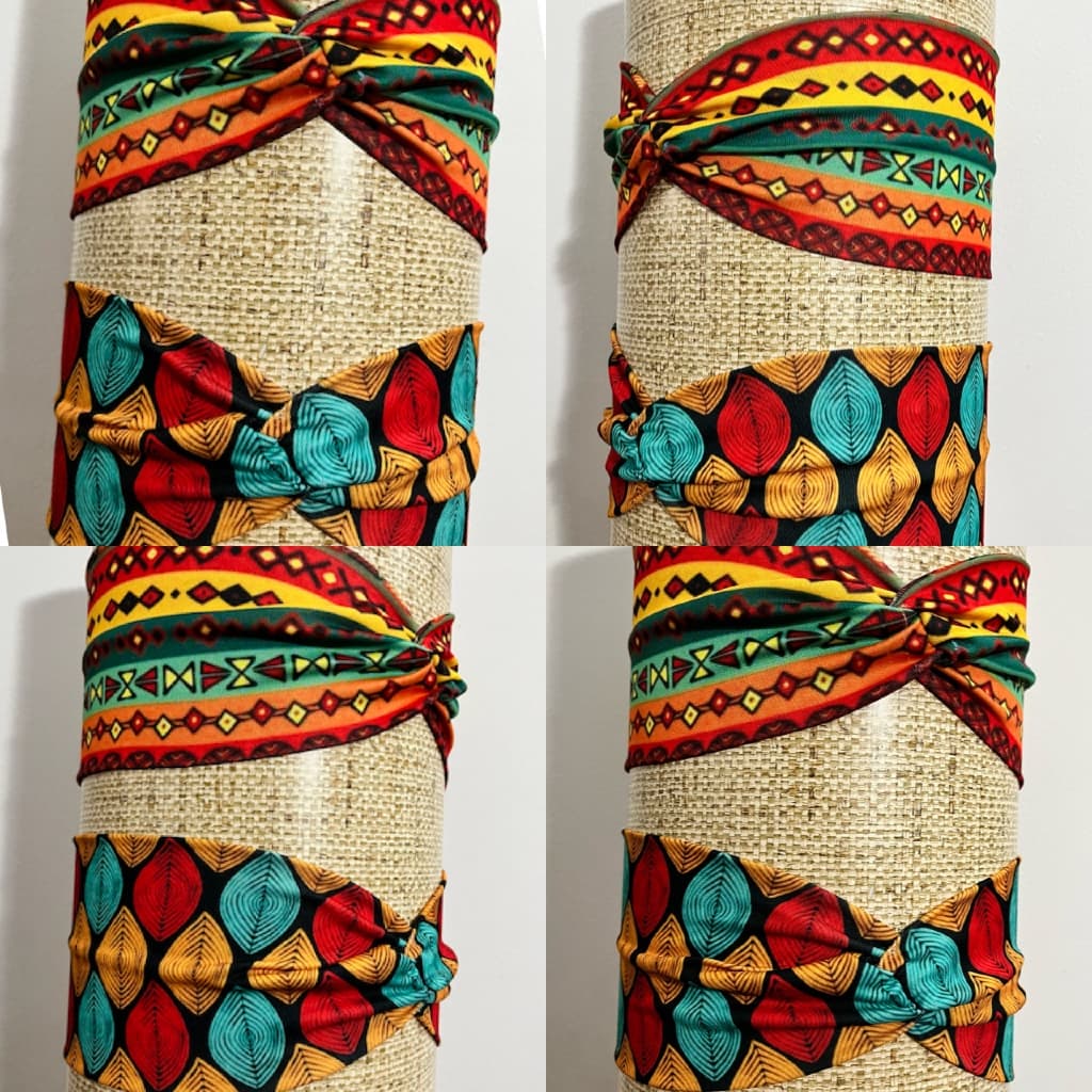 ( KIT 2 e 5 UNIDADES ) Turban Faixa Headband Turbante Africana Capulana Turban Tiara Étnicas