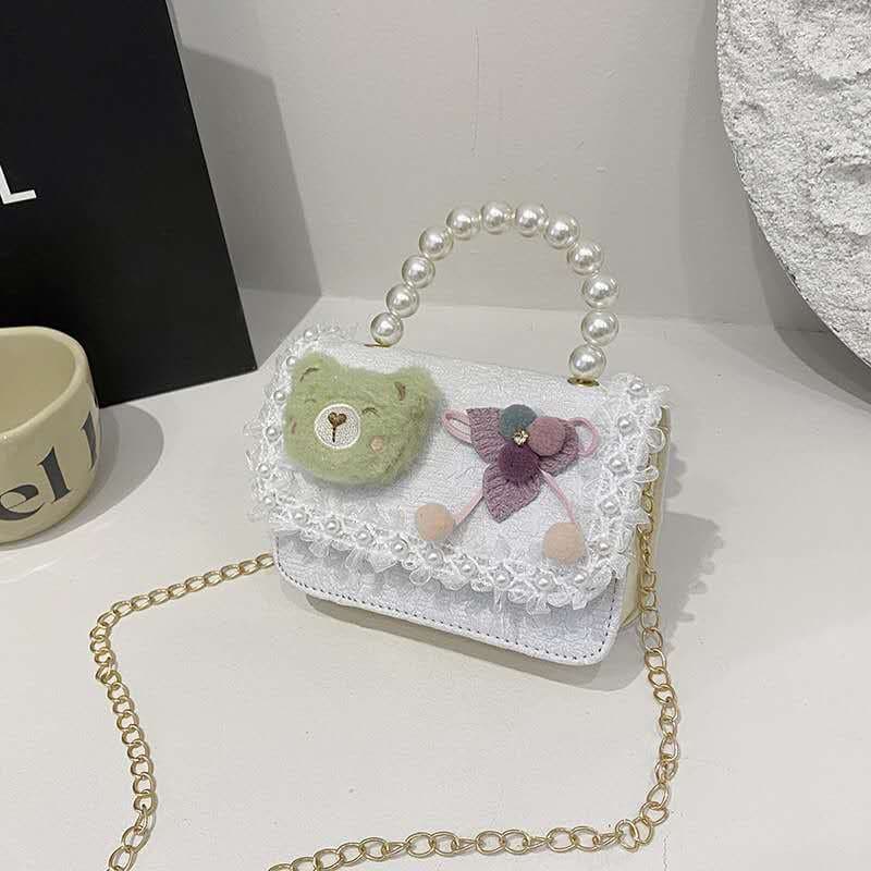 Nova Bolsa De Ombro Pequena Infantil Com Alça De Pérola Da Moda E Cruz diagonal niuniufacai.my20250328
