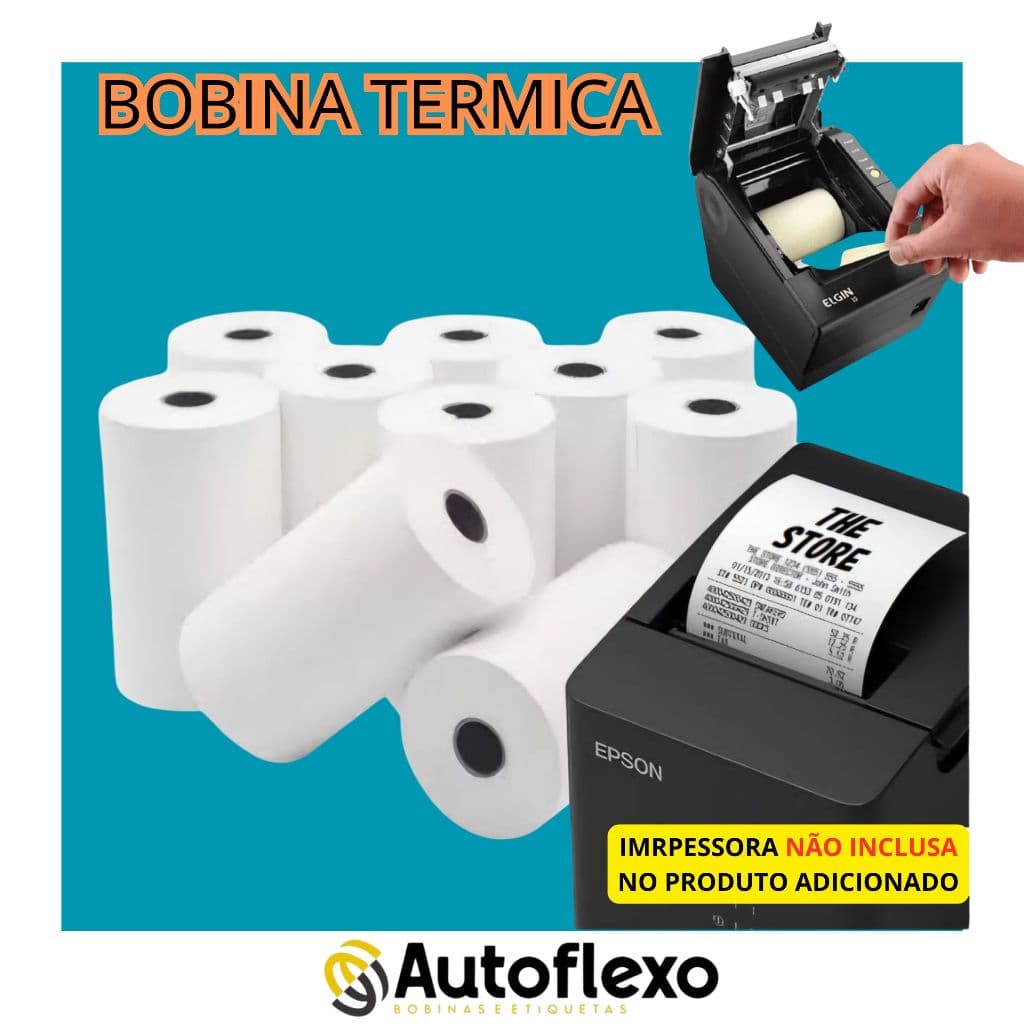 Kit Bobina 80x30 Branca Fácil Instalação Original Impressora Térmica Promoção