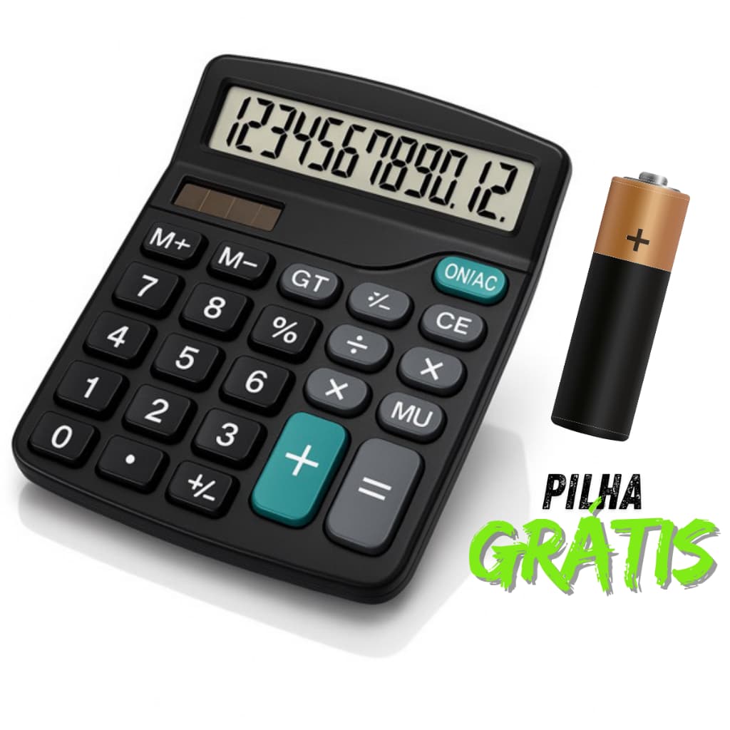 Calculadora de Mesa Escritório Solar Comercial 12 digitos Grande