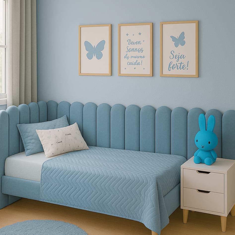 Kit Cabeceira Estofada Adesiva NUVEM 45x20cm Moderna Para Cama